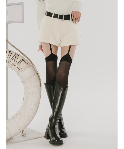 ダーリッチ　ボンディングツイードショートパンツ　ブラック ボンディングツイードショートパンツ（その他パンツ）｜Darich