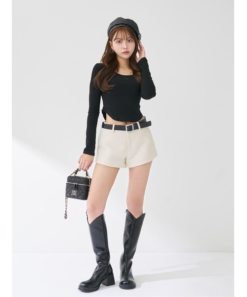 ダーリッチ ボンディングツイードショートパンツ ブラック S ボンディングツイードショートパンツ（その他パンツ）｜Darich