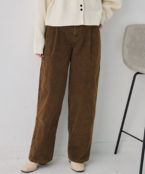 RETRO GIRL（レトロガール）の「コーデュロイカーブPT（その他パンツ・レディース・ブラウン/チャコールグレー・FREE）」の2枚目の写真