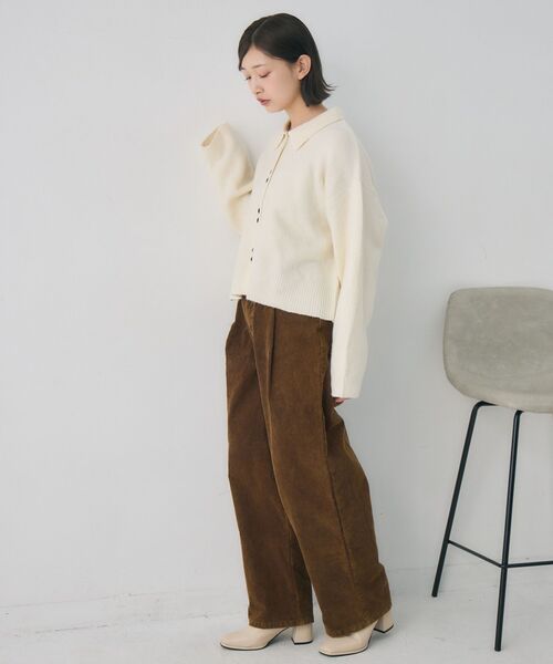 RETRO GIRL（レトロガール）の「コーデュロイカーブPT（その他パンツ・レディース・ブラウン/チャコールグレー・FREE）」の6枚目の写真