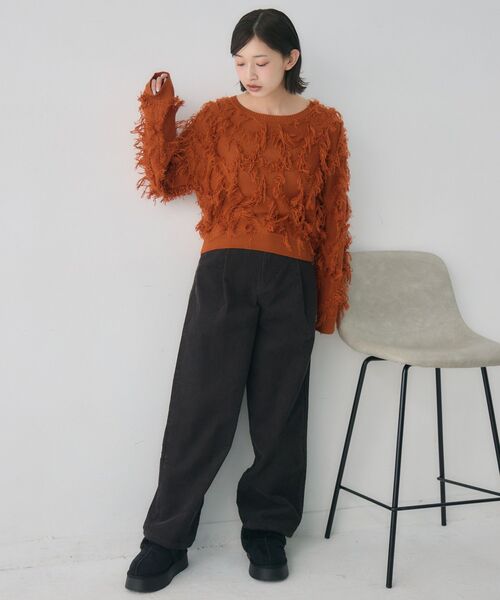 RETRO GIRL（レトロガール）の「コーデュロイカーブPT（その他パンツ・レディース・ブラウン/チャコールグレー・FREE）」の14枚目の写真