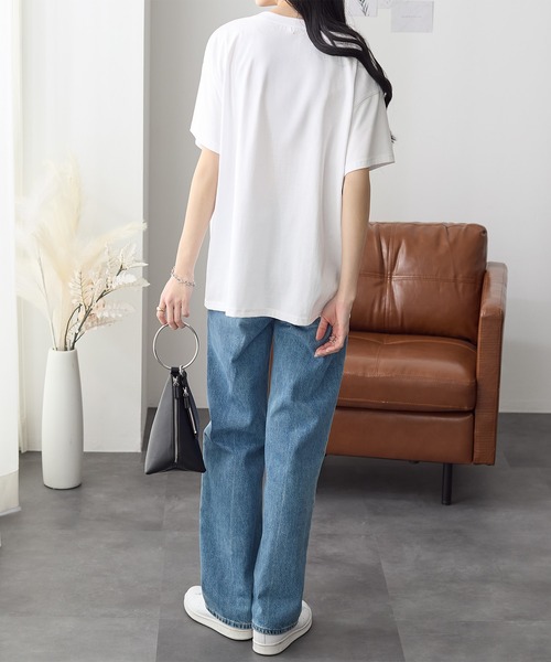 ReDial(リダイアル)の「活躍!箔プリントTシャツ(Tシャツ/カットソー・レディース・オフホワイト/ブラック・M/L/LL/3L)」の7枚目の写真