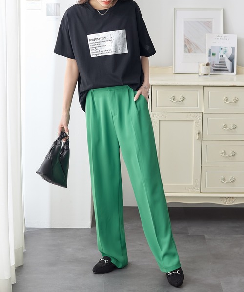 ReDial(リダイアル)の「活躍!箔プリントTシャツ(Tシャツ/カットソー・レディース・オフホワイト/ブラック・M/L/LL/3L)」の8枚目の写真