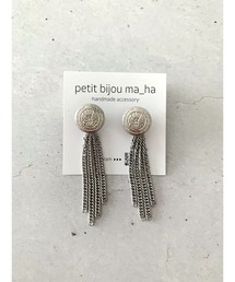 【petitbijou ma_ha】アンティークボタン×チェーン2WAYピアス