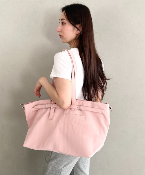 MYMOOD.(マイムード)の「【A4収納可】横型大容量トートバッグ(トートバッグ・レディース・ブラック/ピンク/ベージュ・FREE)」の3枚目の写真