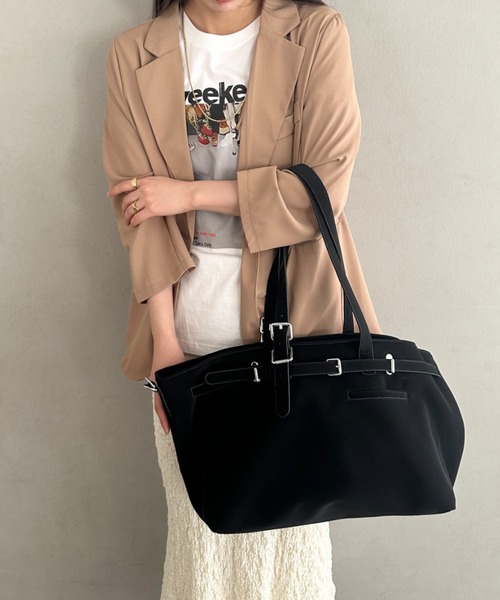 MYMOOD.(マイムード)の「【A4収納可】横型大容量トートバッグ(トートバッグ・レディース・ブラック/ピンク/ベージュ・FREE)」の15枚目の写真