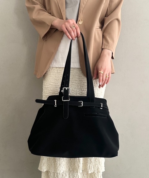 MYMOOD.(マイムード)の「【A4収納可】横型大容量トートバッグ(トートバッグ・レディース・ブラック/ピンク/ベージュ・FREE)」の9枚目の写真