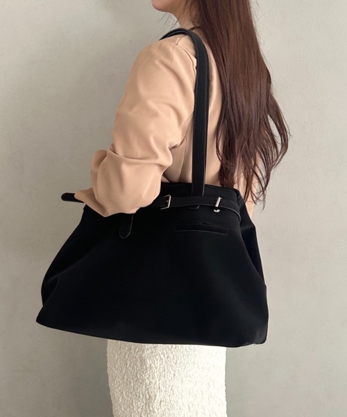 MYMOOD.(マイムード)の「【A4収納可】横型大容量トートバッグ(トートバッグ・レディース・ブラック/ピンク/ベージュ・FREE)」の7枚目の写真