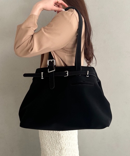 MYMOOD.(マイムード)の「【A4収納可】横型大容量トートバッグ(トートバッグ・レディース・ブラック/ピンク/ベージュ・FREE)」の6枚目の写真