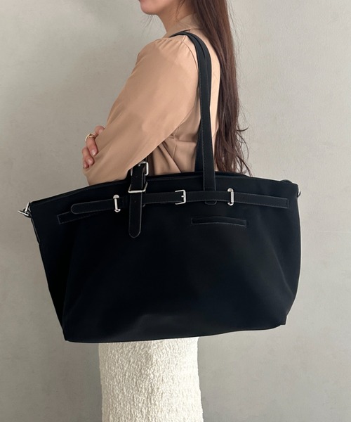 MYMOOD.(マイムード)の「【A4収納可】横型大容量トートバッグ(トートバッグ・レディース・ブラック/ピンク/ベージュ・FREE)」の11枚目の写真
