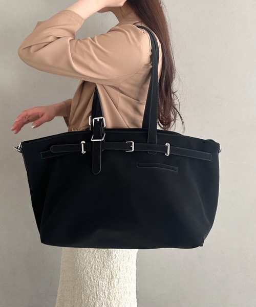 MYMOOD.(マイムード)の「【A4収納可】横型大容量トートバッグ(トートバッグ・レディース・ブラック/ピンク/ベージュ・FREE)」の12枚目の写真