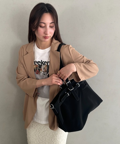 MYMOOD.(マイムード)の「【A4収納可】横型大容量トートバッグ(トートバッグ・レディース・ブラック/ピンク/ベージュ・FREE)」の19枚目の写真
