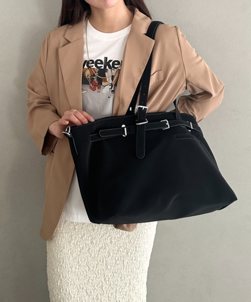 MYMOOD.(マイムード)の「【A4収納可】横型大容量トートバッグ(トートバッグ・レディース・ブラック/ピンク/ベージュ・FREE)」の14枚目の写真