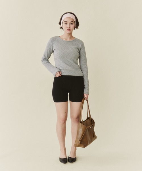 FUULLY STUDIO(フーリィーステューディオ)の「パターンメッシュフラワートップス(Tシャツ/カットソー・レディース・グレー/ホワイト・FREE)」の9枚目の写真