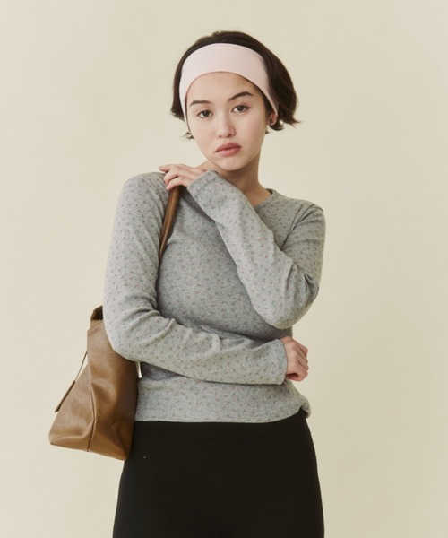 FUULLY STUDIO(フーリィーステューディオ)の「パターンメッシュフラワートップス(Tシャツ/カットソー・レディース・グレー/ホワイト・FREE)」の10枚目の写真