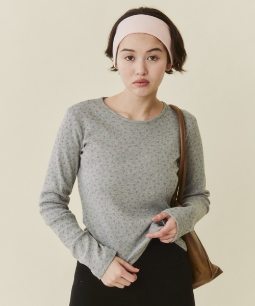 FUULLY STUDIO(フーリィーステューディオ)の「パターンメッシュフラワートップス(Tシャツ/カットソー・レディース・グレー/ホワイト・FREE)」の11枚目の写真