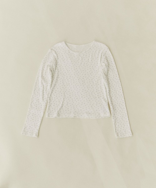 FUULLY STUDIO(フーリィーステューディオ)の「パターンメッシュフラワートップス(Tシャツ/カットソー・レディース・グレー/ホワイト・FREE)」の7枚目の写真