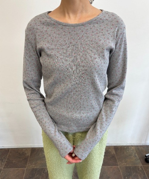 FUULLY STUDIO(フーリィーステューディオ)の「パターンメッシュフラワートップス(Tシャツ/カットソー・レディース・グレー/ホワイト・FREE)」の15枚目の写真