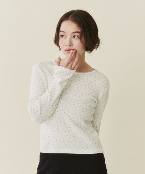 FUULLY STUDIO(フーリィーステューディオ)の「パターンメッシュフラワートップス(Tシャツ/カットソー・レディース・グレー/ホワイト・FREE)」の17枚目の写真