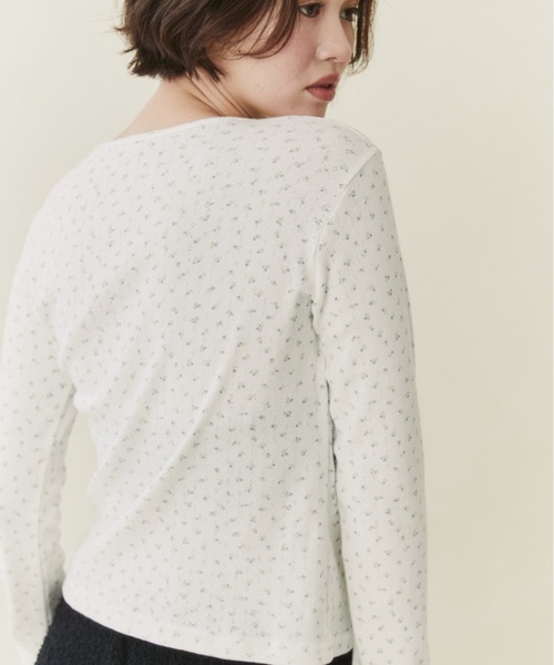 FUULLY STUDIO(フーリィーステューディオ)の「パターンメッシュフラワートップス(Tシャツ/カットソー・レディース・グレー/ホワイト・FREE)」の18枚目の写真