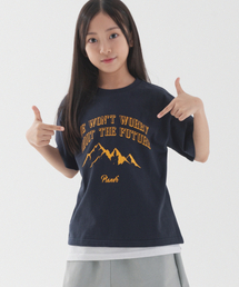 PIANER KIDS（ピアネールキッズ）の「マウンテングラフィックオーバーサイズ半袖（ネイビー）（Tシャツ/カットソー）」