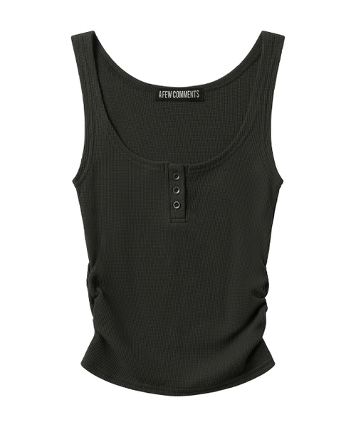 A FEW COMMENTS(アフューコメンツ)の「ワッフルシャーリングタンクトップ CHARCOAL(Tシャツ/カットソー・レディース・その他・FREE)」の1枚目の写真