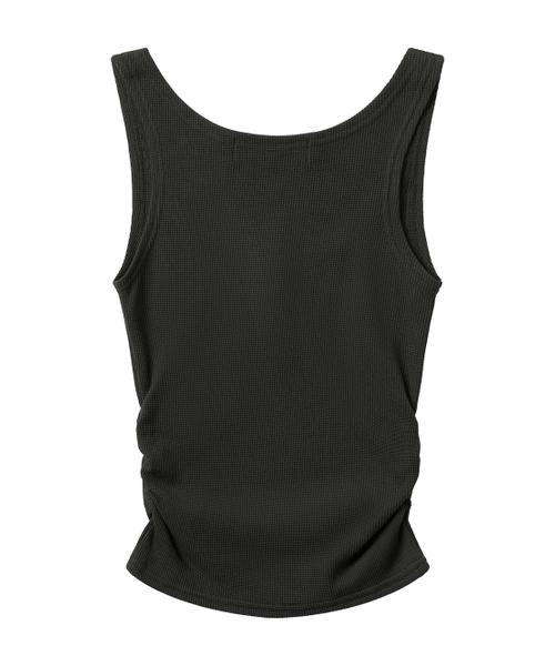 A FEW COMMENTS(アフューコメンツ)の「ワッフルシャーリングタンクトップ CHARCOAL(Tシャツ/カットソー・レディース・その他・FREE)」の2枚目の写真