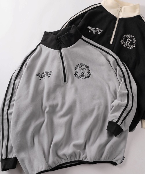 STARTER（スターター）の「【88】【STARTER/スターター】ワンポイント刺繍 サイドライン マイクロフリース ハーフジップ プルオーバー（スウェット・メンズ・ブラック/ブラック系その他/ホワイト系その他/グレー/オフホワイト/ベージュ・M/L/XL）」の6枚目の写真