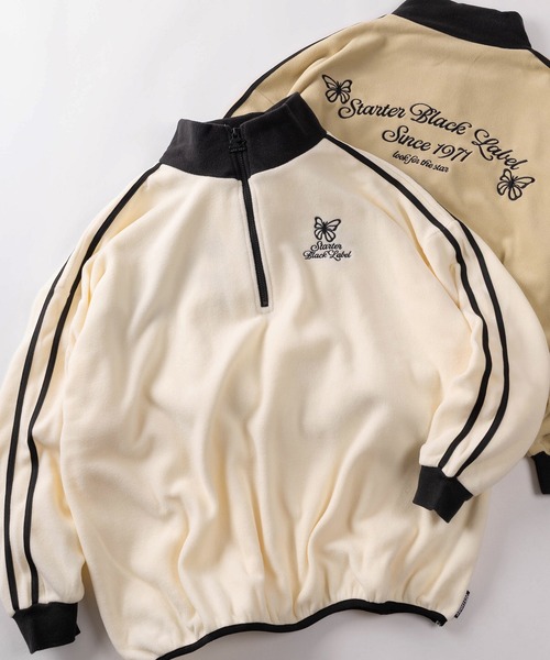 STARTER（スターター）の「【88】【STARTER/スターター】ワンポイント刺繍 サイドライン マイクロフリース ハーフジップ プルオーバー（スウェット・メンズ・ブラック/ブラック系その他/ホワイト系その他/グレー/オフホワイト/ベージュ・M/L/XL）」の2枚目の写真