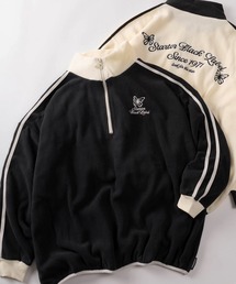 STARTER BLACK LABEL（スターターブラックレーベル）の「【88】【STARTER/スターター】ワンポイント刺繍 サイドライン マイクロフリース ハーフジップ プルオーバー（スウェット）」