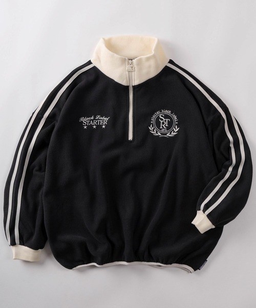 STARTER（スターター）の「【88】【STARTER/スターター】ワンポイント刺繍 サイドライン マイクロフリース ハーフジップ プルオーバー（スウェット・メンズ・ブラック/ブラック系その他/ホワイト系その他/グレー/オフホワイト/ベージュ・M/L/XL）」の13枚目の写真