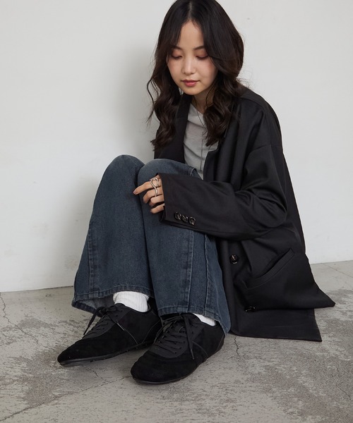 forksy.(フォルクシー)の「【forksy.】スエード調キルティングレースアップスニーカー(スニーカー・レディース・ブラック/オフホワイト・L/M/S)」の4枚目の写真