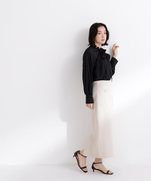 NATURAL BEAUTY BASIC（ナチュラルビューティーベーシック）の「◇アウトポケットナロースカート（スカート・レディース・チャコールグレー/ブルー/ベージュ・MEDIUM/P/S）」の22枚目の写真