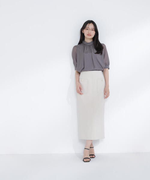 NATURAL BEAUTY BASIC（ナチュラルビューティーベーシック）の「◇アウトポケットナロースカート（スカート・レディース・チャコールグレー/ブルー/ベージュ・MEDIUM/P/S）」の21枚目の写真