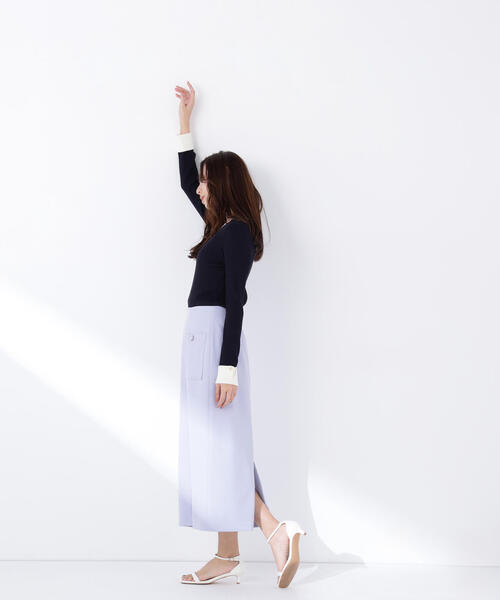 NATURAL BEAUTY BASIC（ナチュラルビューティーベーシック）の「◇アウトポケットナロースカート（スカート・レディース・チャコールグレー/ブルー/ベージュ・MEDIUM/P/S）」の16枚目の写真