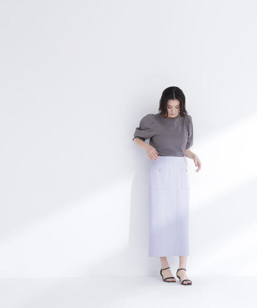 NATURAL BEAUTY BASIC（ナチュラルビューティーベーシック）の「◇アウトポケットナロースカート（スカート・レディース・チャコールグレー/ブルー/ベージュ・MEDIUM/P/S）」の10枚目の写真