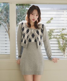 fupel（フぺル）の「argyle knit setup / アーガイルニットセットアップ（セットアップ）」