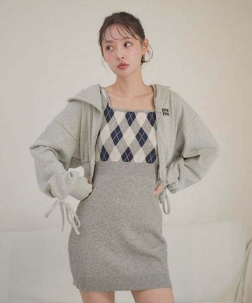 fupel（フぺル）の「argyle knit setup / アーガイルニット