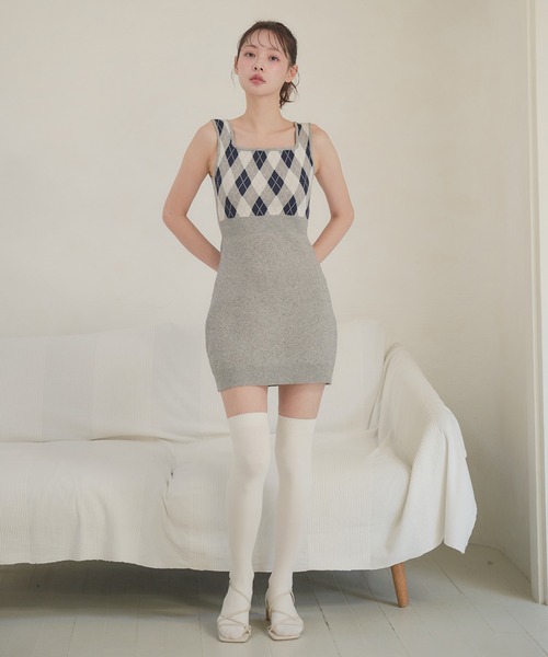 アーガイルニット　セットアップ fupel セットアップ argyle knit setup / アーガイルニット