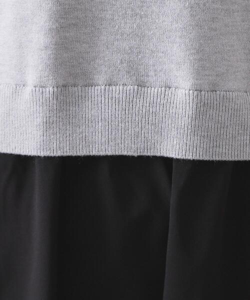 OPAQUE.CLIP(オペークドットクリップ)の「ダブルポロ衿ニットドッキングワンピース【洗濯機OK】(ワンピース・レディース・ネイビー系4/グレー系4・40/38)」の6枚目の写真