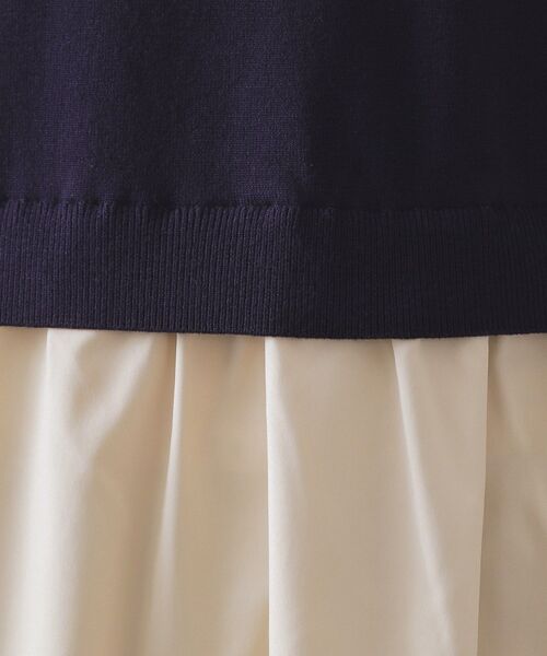 OPAQUE.CLIP(オペークドットクリップ)の「ダブルポロ衿ニットドッキングワンピース【洗濯機OK】(ワンピース・レディース・ネイビー系4/グレー系4・40/38)」の10枚目の写真