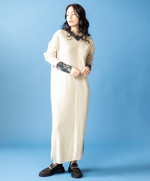 OSMOSIS（オズモーシス）の「メロー切替長袖Tシャツ（Tシャツ/カットソー・レディース・ブラック/ピンク/ブルー/チャコール・ONE SIZE）」の5枚目の写真