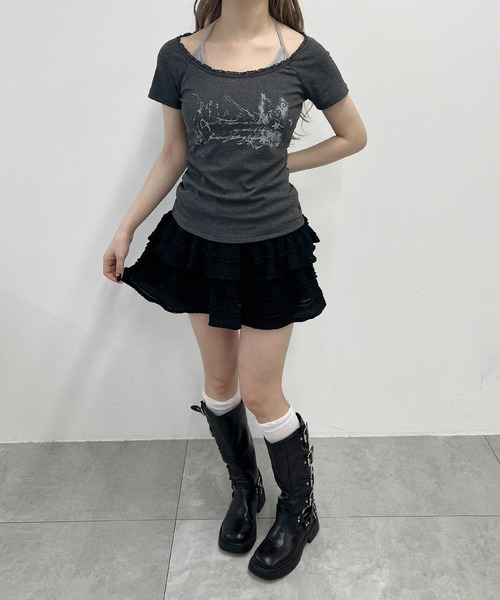 PHILLY(フィリー)の「ホルターネックグラフィックT(Tシャツ/カットソー・レディース・チャコールグレー/ホワイト・FREE)」の10枚目の写真