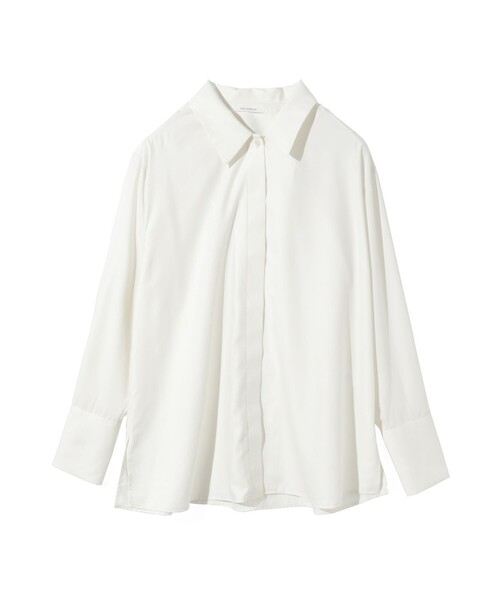 MIDIUMISOLID(ミディウミソリッド)の「MIDIUMISOLID for Ladies リラックスロングカフスシャツ(シャツ/ブラウス・レディース・ライトブルー/アイボリー/チャコールグレー・FREE)」の4枚目の写真