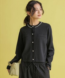 クリアストレッチビジューレーン カーディガン