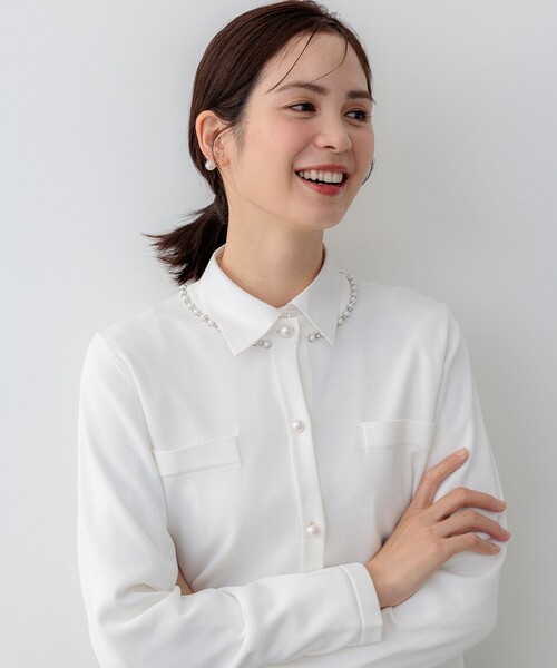 組曲(クミキョク)の「クリアストレッチビジューレーン カーディガン(カーディガン/ボレロ・レディース・ブラック系・5/6/7)」の22枚目の写真