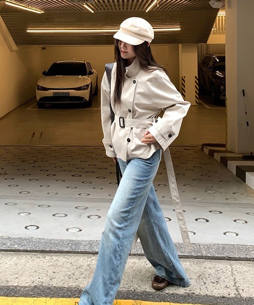 WESTSEA（ウエストシー）の「ショート丈 トレンチコート 無地（トレンチコート・レディース・ベージュ・M/L）」の7枚目の写真