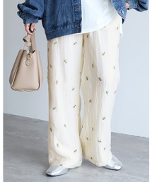 reca | 小花柄刺繍シアーワイドパンツ(その他パンツ)