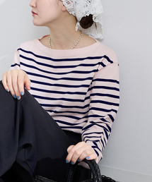 IENA | 《新色》SEATTLEボーダーボートネックプルオーバー(ニット/セーター)