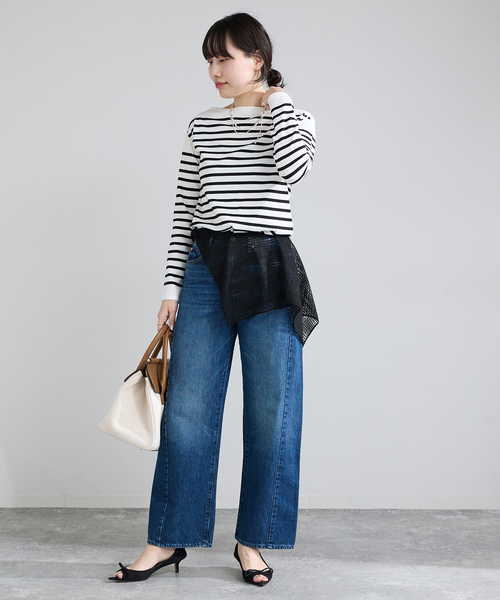 IENA（イエナ）の「《新色》SEATTLEボーダーボートネックプルオーバー（ニット/セーター・レディース・ブラック系その他/ネイビー/ピンク・FREE）」の11枚目の写真